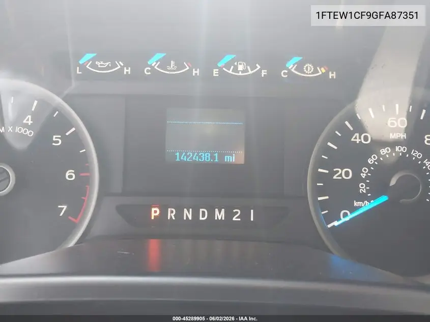 1FTEW1CF9GFA87351 2016 Ford F-150 Xlt