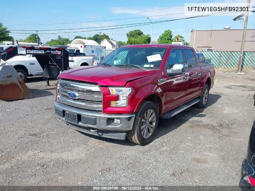 1FTEW1EG5HFB92301 2017 Ford F-150 Lariat