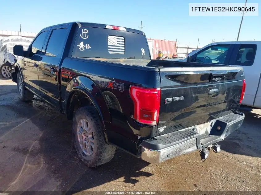 1FTEW1EG2HKC90645 2017 Ford F-150 Lariat