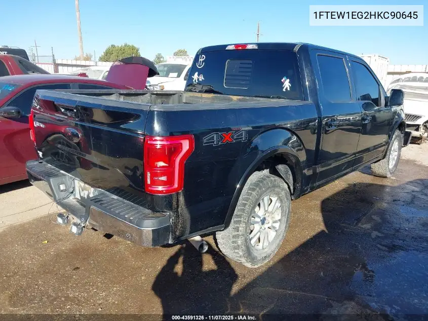 1FTEW1EG2HKC90645 2017 Ford F-150 Lariat