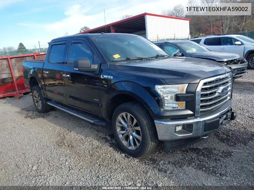 1FTEW1EGXHFA59002 2017 Ford F-150 Xlt