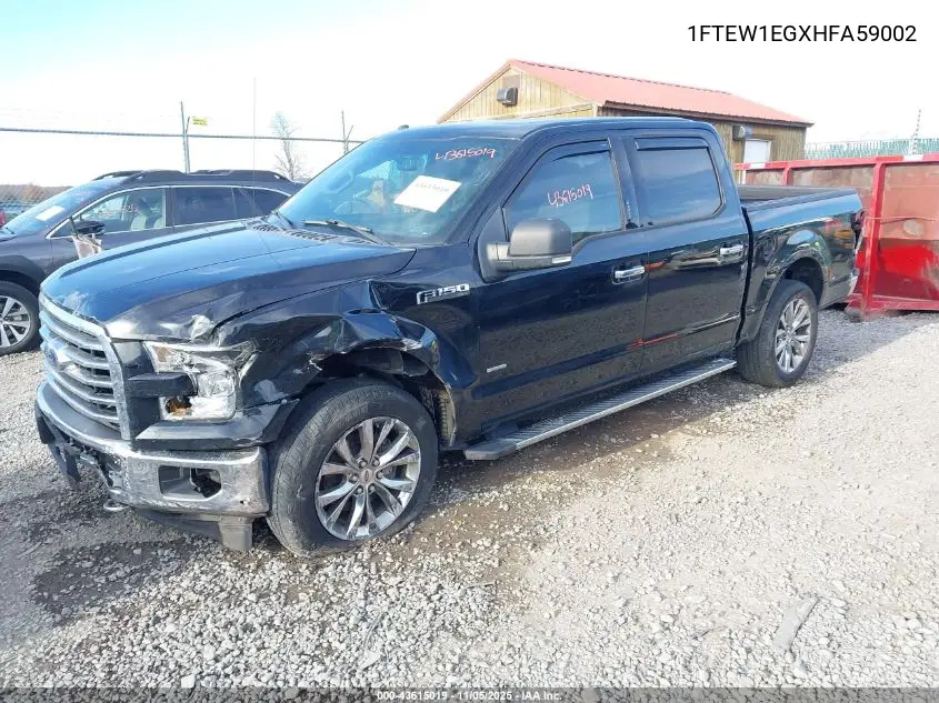 1FTEW1EGXHFA59002 2017 Ford F-150 Xlt