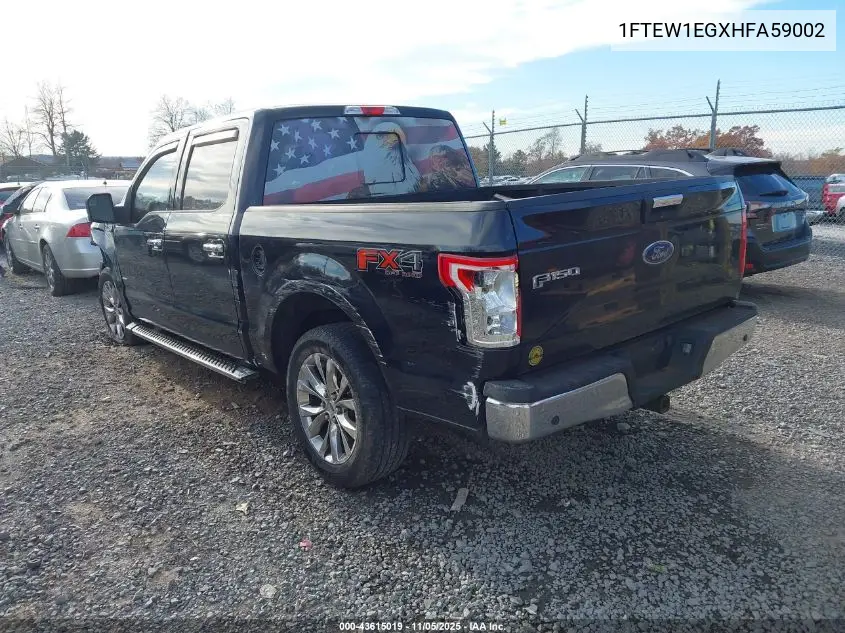 1FTEW1EGXHFA59002 2017 Ford F-150 Xlt