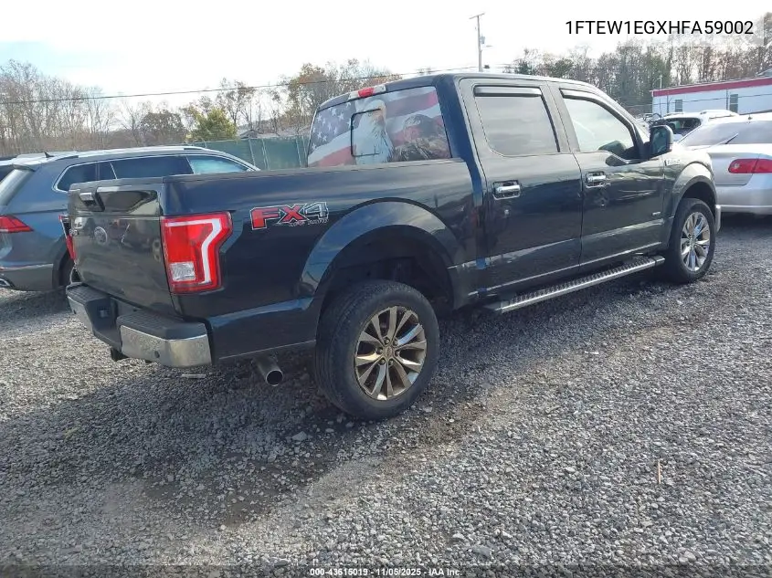 1FTEW1EGXHFA59002 2017 Ford F-150 Xlt