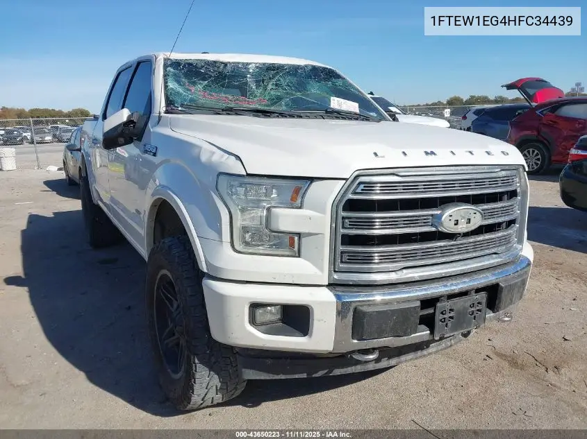 1FTEW1EG4HFC34439 2017 Ford F-150 Limited