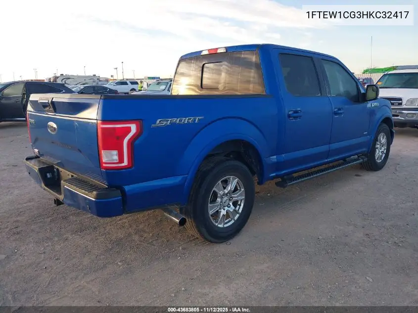 1FTEW1CG3HKC32417 2017 Ford F-150 Xlt
