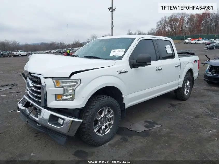 1FTEW1EF0HFA54981 2017 Ford F-150 Xlt