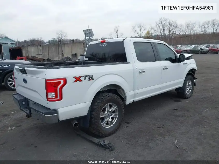 1FTEW1EF0HFA54981 2017 Ford F-150 Xlt