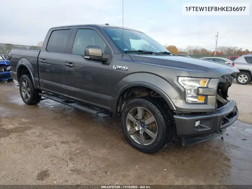 1FTEW1EF8HKE36697 2017 Ford F-150 Lariat
