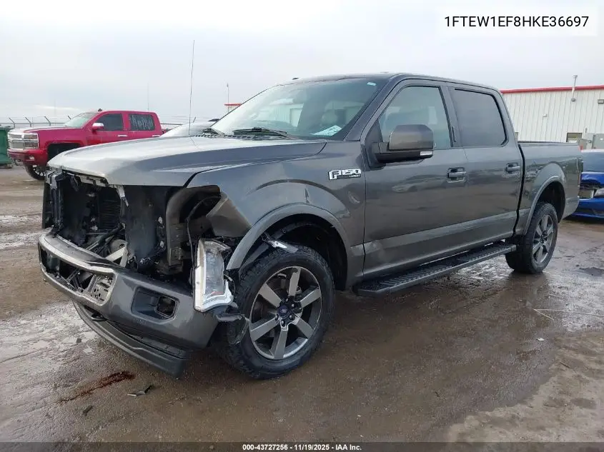 1FTEW1EF8HKE36697 2017 Ford F-150 Lariat