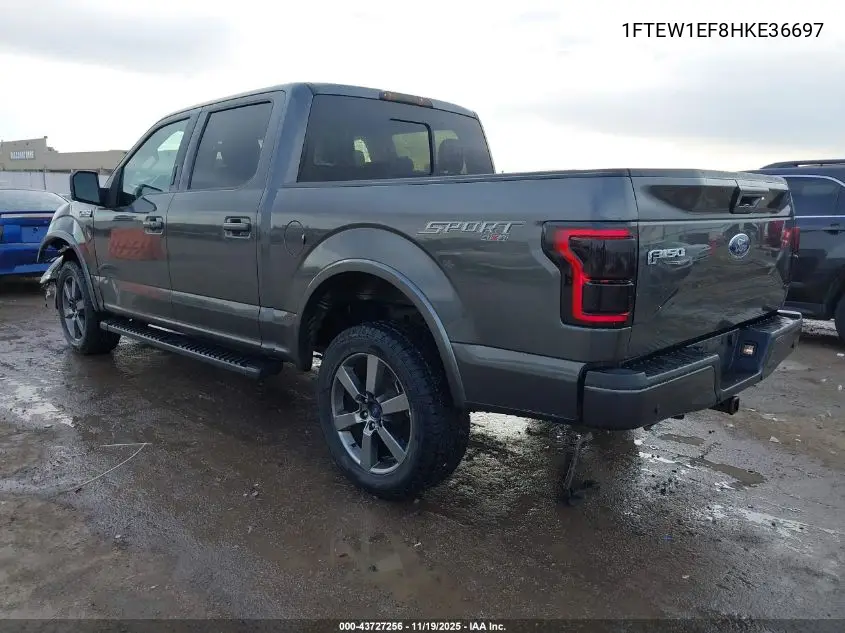 1FTEW1EF8HKE36697 2017 Ford F-150 Lariat
