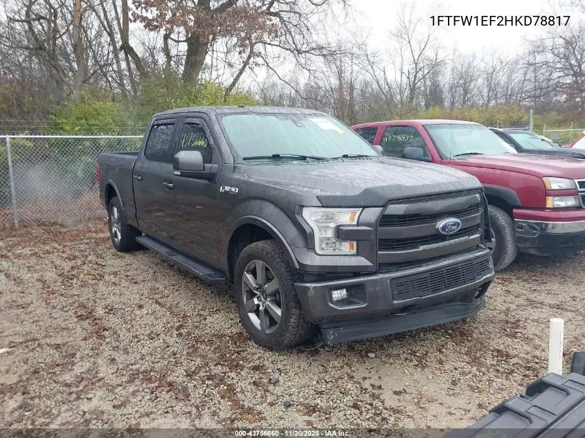 1FTFW1EF2HKD78817 2017 Ford F-150 Lariat