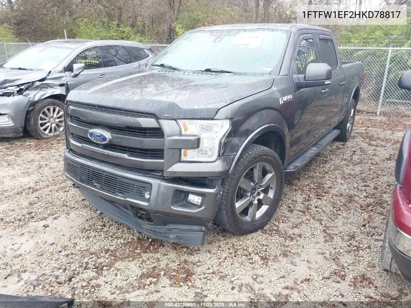 1FTFW1EF2HKD78817 2017 Ford F-150 Lariat