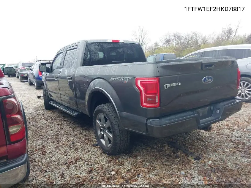 1FTFW1EF2HKD78817 2017 Ford F-150 Lariat
