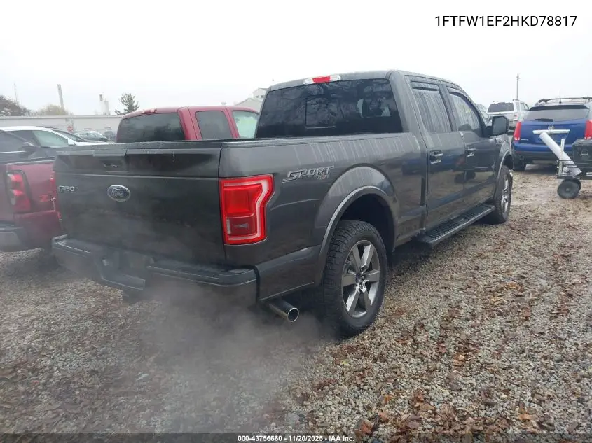 1FTFW1EF2HKD78817 2017 Ford F-150 Lariat