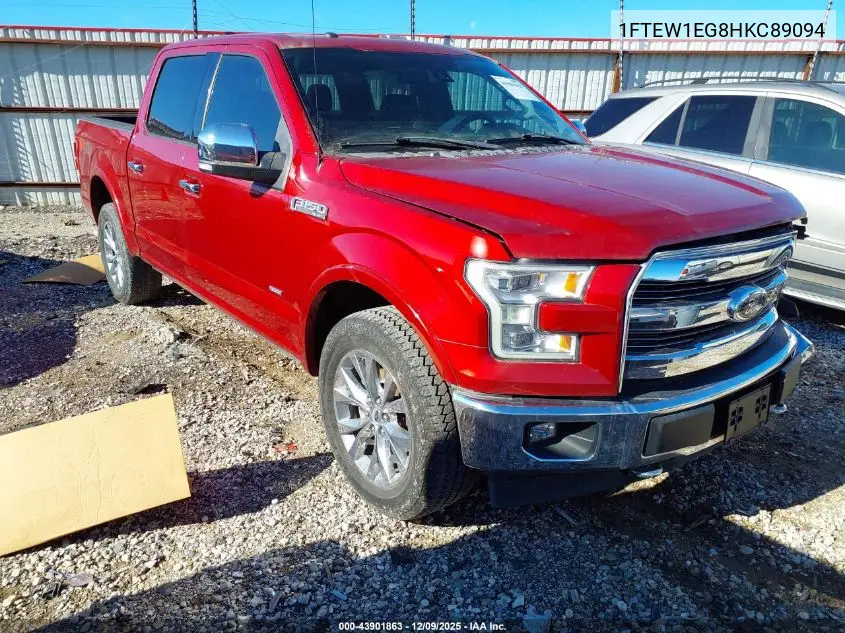 1FTEW1EG8HKC89094 2017 Ford F-150 Lariat