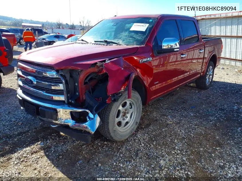 1FTEW1EG8HKC89094 2017 Ford F-150 Lariat