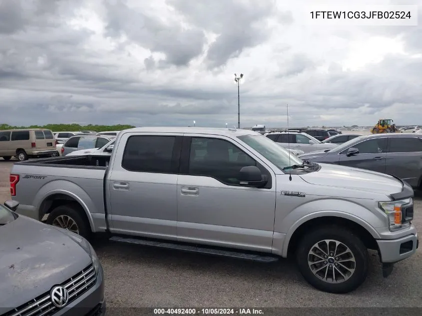 1FTEW1CG3JFB02524 2018 Ford F-150 Xlt