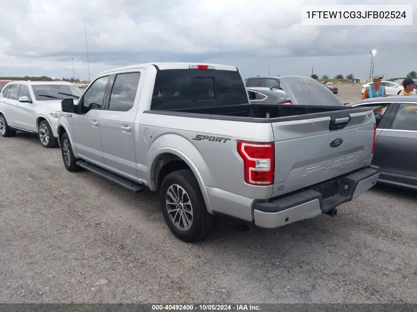 1FTEW1CG3JFB02524 2018 Ford F-150 Xlt