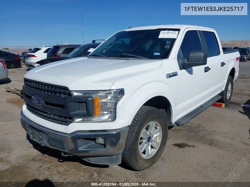 2018 Ford F150 Supercrew VIN: 1FTEW1E53JKE25717 Lot: 41209394