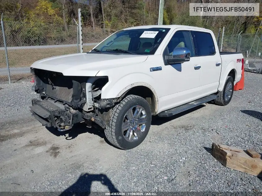 1FTEW1EG5JFB50491 2018 Ford F-150 Lariat