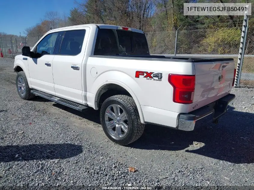 1FTEW1EG5JFB50491 2018 Ford F-150 Lariat