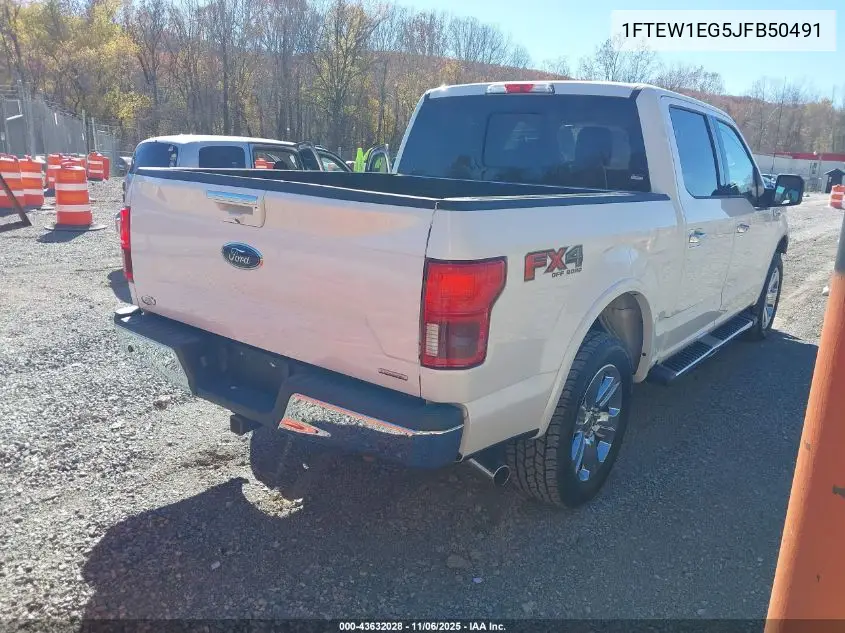 1FTEW1EG5JFB50491 2018 Ford F-150 Lariat