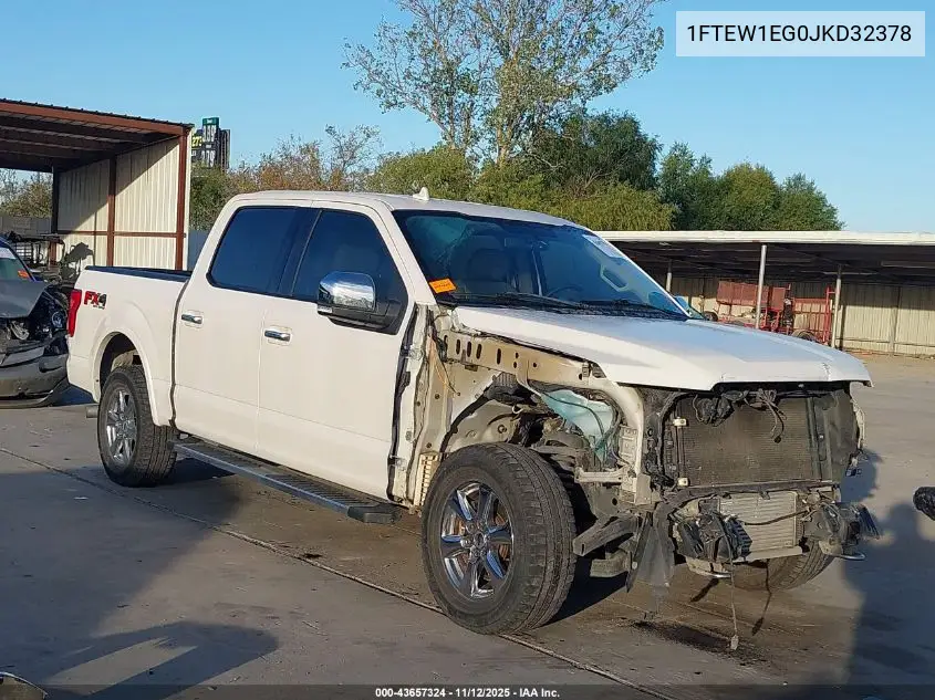 1FTEW1EG0JKD32378 2018 Ford F-150 Lariat