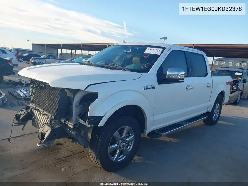 1FTEW1EG0JKD32378 2018 Ford F-150 Lariat