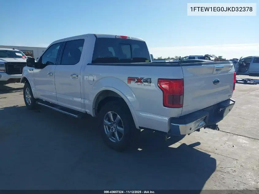 1FTEW1EG0JKD32378 2018 Ford F-150 Lariat