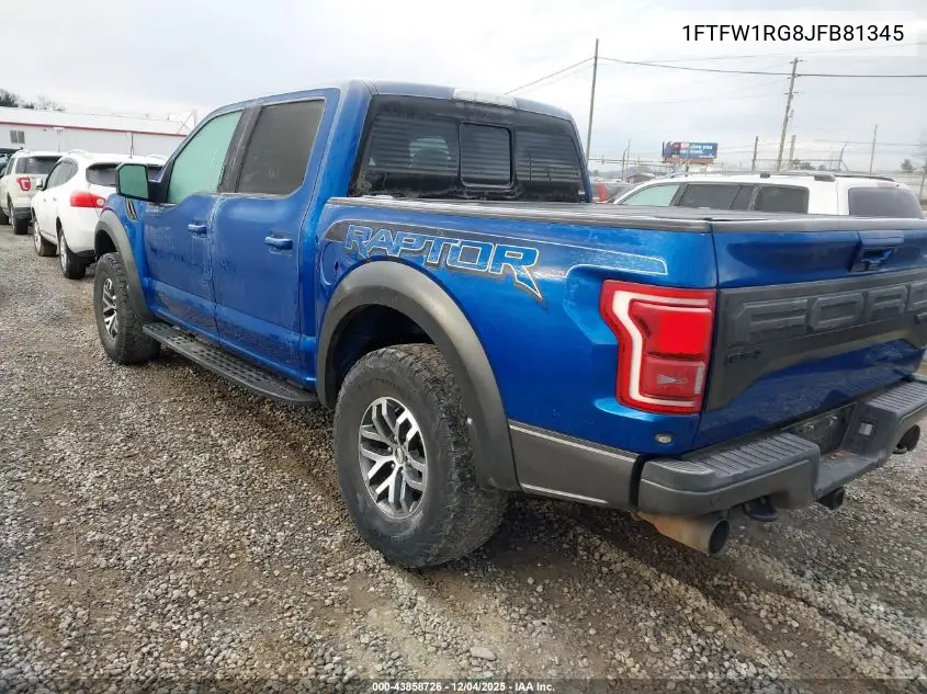 1FTFW1RG8JFB81345 2018 Ford F-150 Raptor