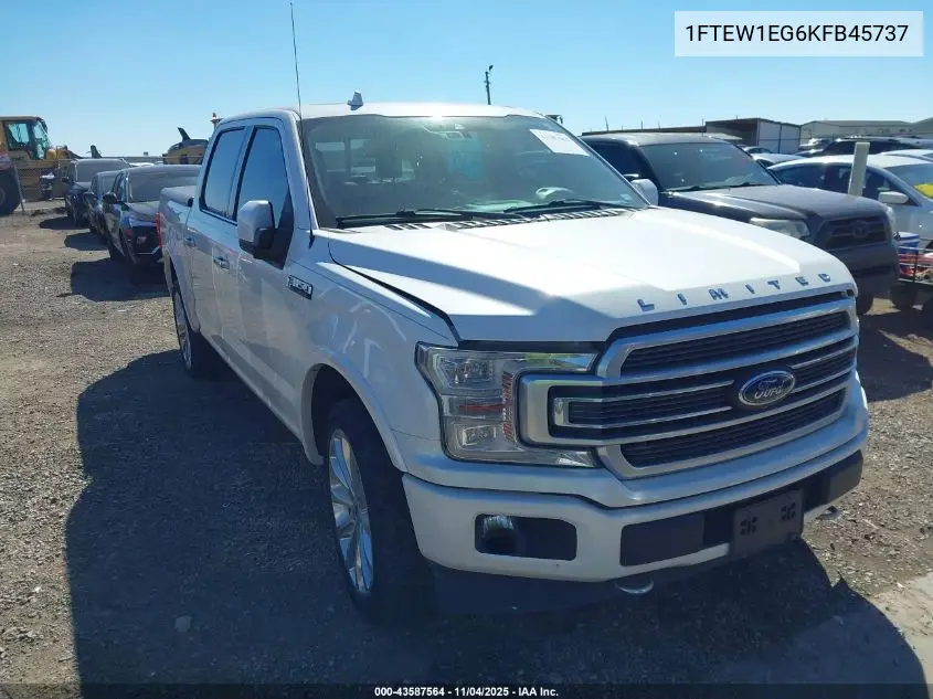 1FTEW1EG6KFB45737 2019 Ford F-150 Limited