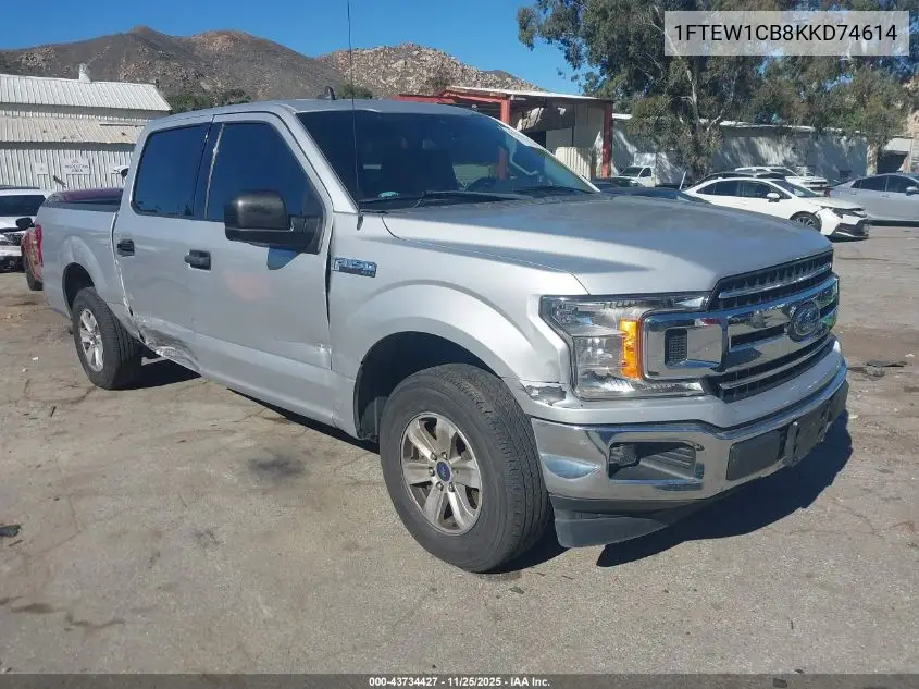 1FTEW1CB8KKD74614 2019 Ford F-150 Xlt