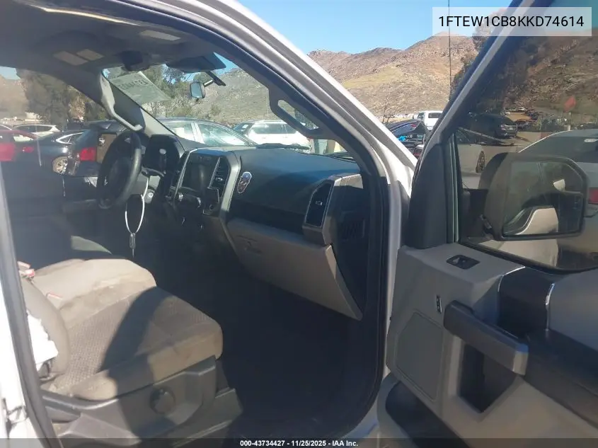 1FTEW1CB8KKD74614 2019 Ford F-150 Xlt