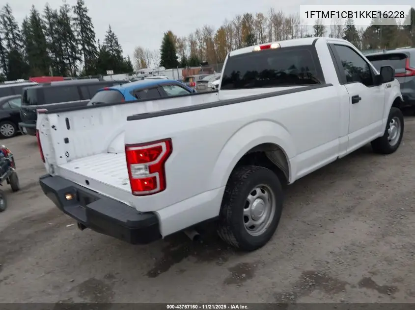 1FTMF1CB1KKE16228 2019 Ford F-150 Xl