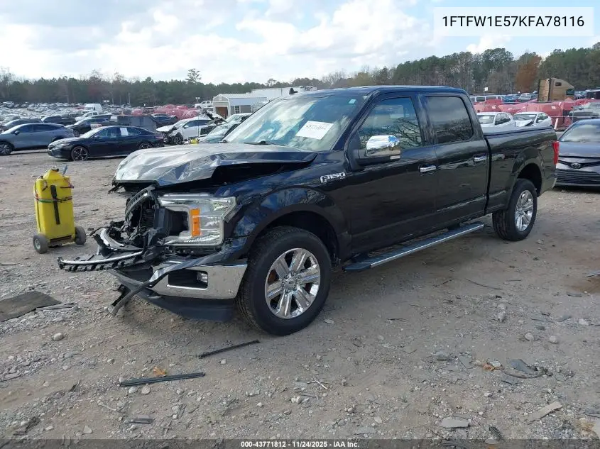 1FTFW1E57KFA78116 2019 Ford F-150 Xlt