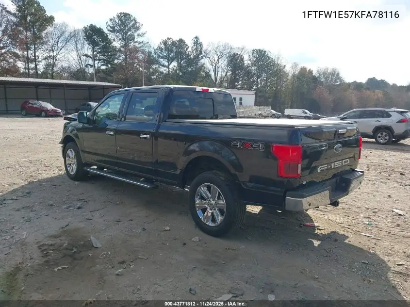 1FTFW1E57KFA78116 2019 Ford F-150 Xlt