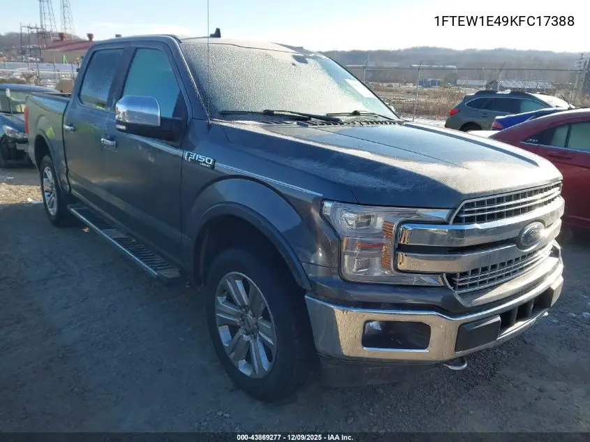 1FTEW1E49KFC17388 2019 Ford F-150 Lariat