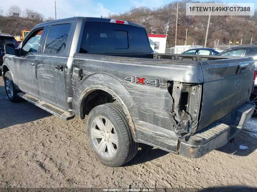 1FTEW1E49KFC17388 2019 Ford F-150 Lariat