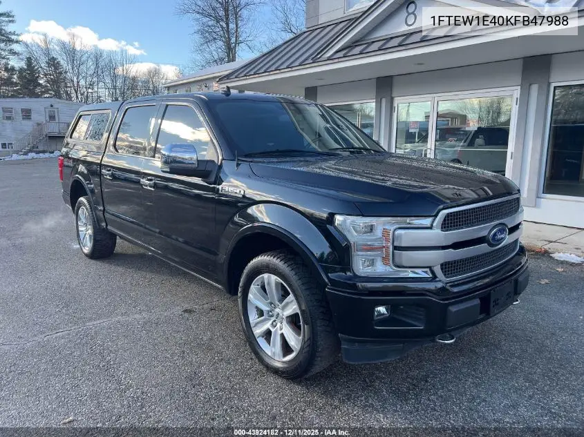 1FTEW1E40KFB47988 2019 Ford F-150 Platinum