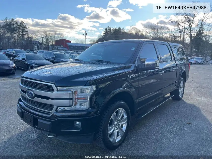 1FTEW1E40KFB47988 2019 Ford F-150 Platinum