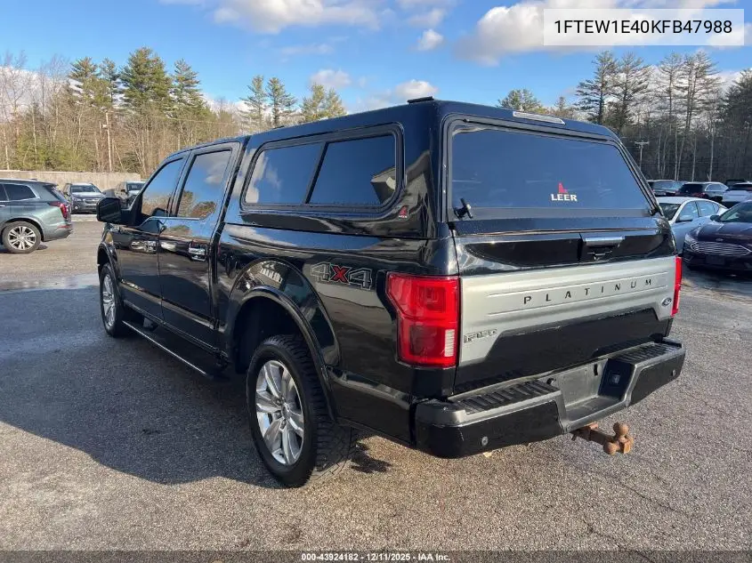 1FTEW1E40KFB47988 2019 Ford F-150 Platinum