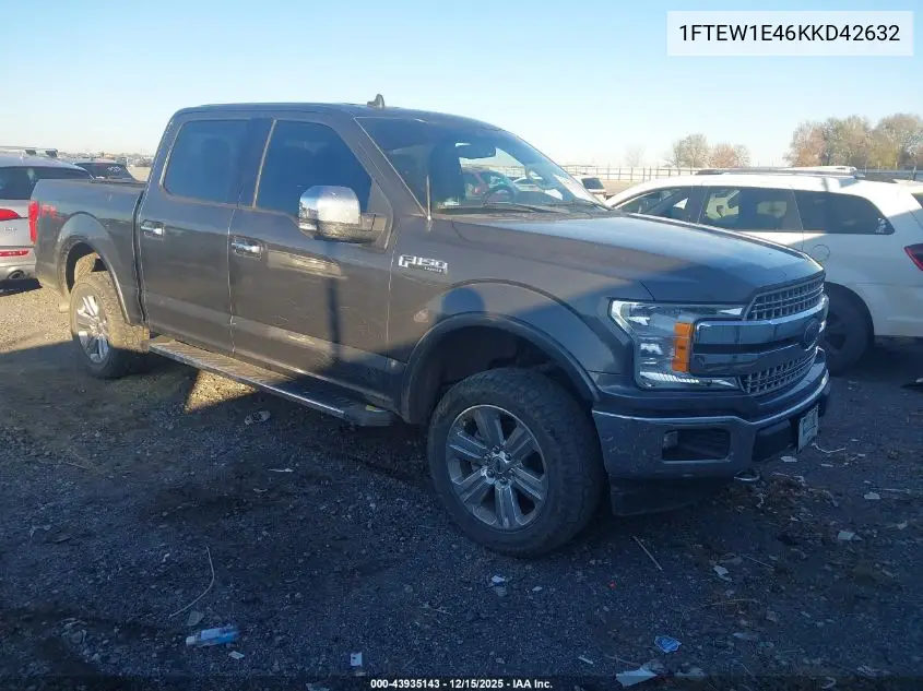 1FTEW1E46KKD42632 2019 Ford F-150 Lariat