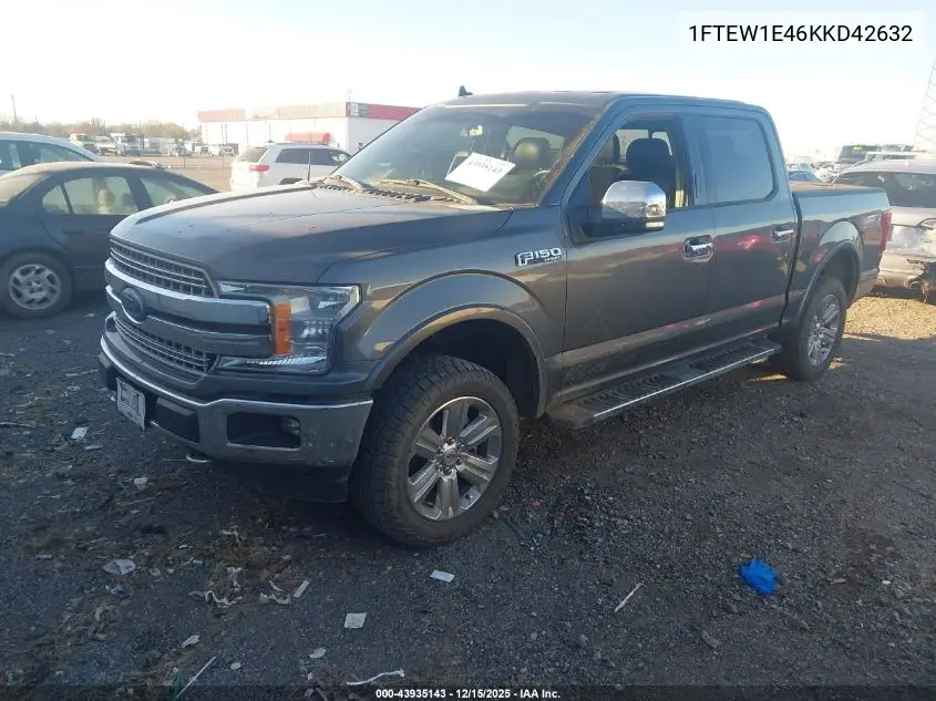 1FTEW1E46KKD42632 2019 Ford F-150 Lariat