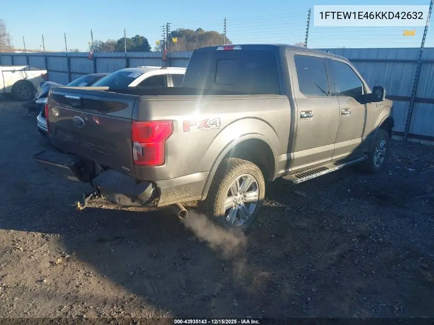 1FTEW1E46KKD42632 2019 Ford F-150 Lariat