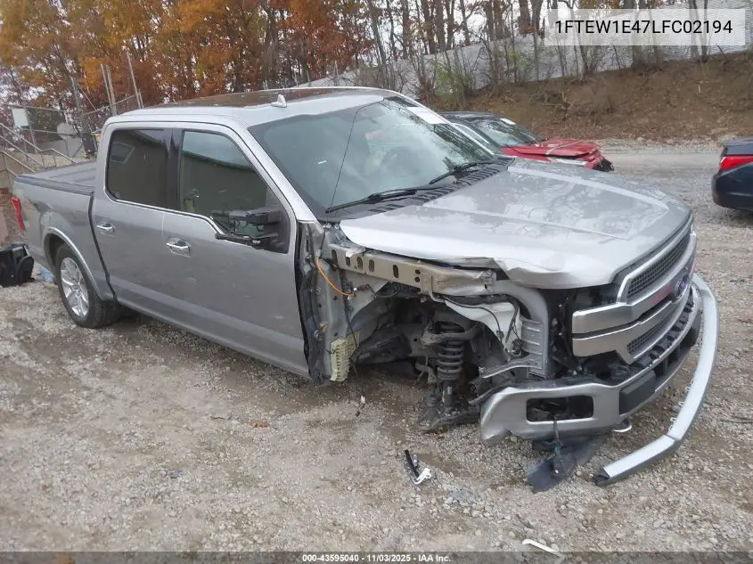 1FTEW1E47LFC02194 2020 Ford F-150 Platinum