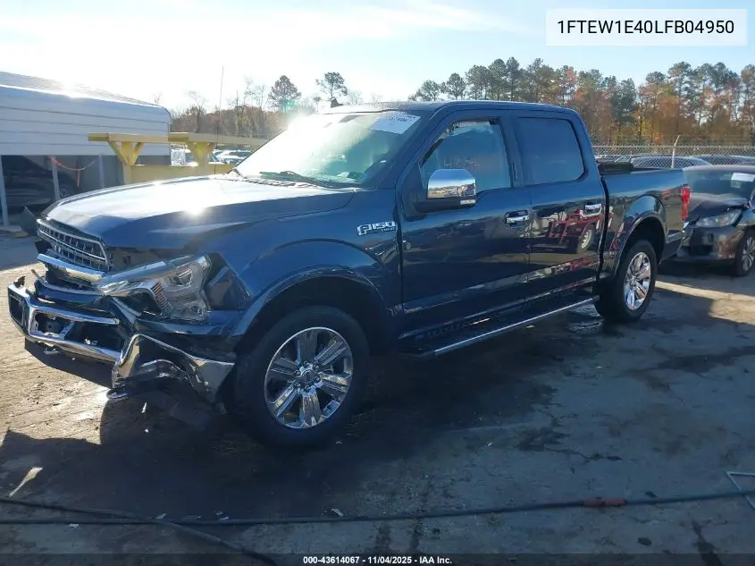 1FTEW1E40LFB04950 2020 Ford F-150 Lariat