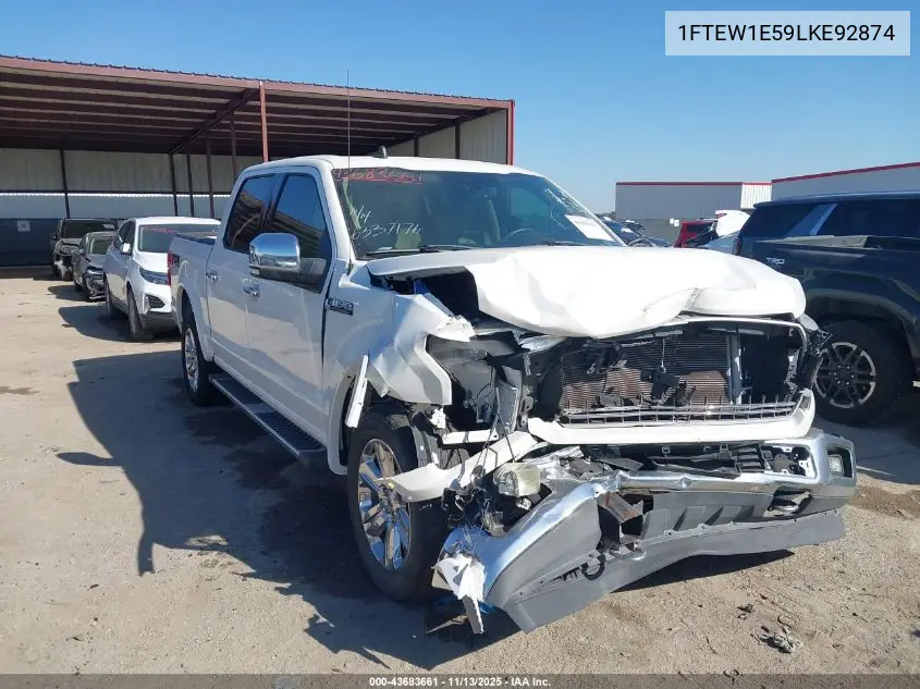 1FTEW1E59LKE92874 2020 Ford F-150 Lariat