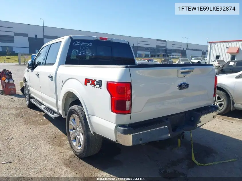 1FTEW1E59LKE92874 2020 Ford F-150 Lariat