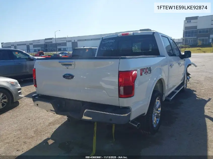 1FTEW1E59LKE92874 2020 Ford F-150 Lariat